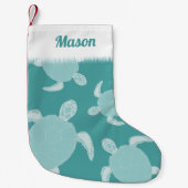 Cute Blue Sea Turtle Kleiner Weihnachtsstrumpf (Vorderseite)