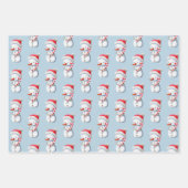 Cute Blue Snowman Snowflakes Christmas  Geschenkpapier Set (Vorderseite 2)