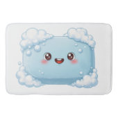 Cute Blue Soap Bar with Bubbles Badematte (Vorderseite)