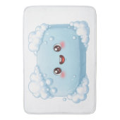 Cute Blue Soap Bar with Bubbles Badematte (Vorderseite Vertikal)