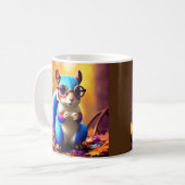 Cute Blue Squirrel with Glasses-56786 Kaffeetasse (Vorderseite Links)