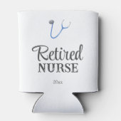 Cute Blue Stethoscope Retired Nurse Dosenkühler (Rückseite)