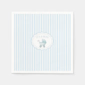Cute Blue Stroller Doodle Baby Boy Shower Serviette (Vorderseite)