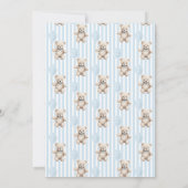 Cute Blue Teddy Bear Balloon Baby Boy Table Number (Rückseite)