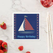 Cute Blue Toy Sailboat Serviette (Beispiel)