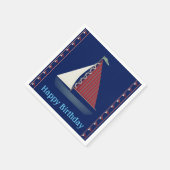 Cute Blue Toy Sailboat Serviette (Ecke)