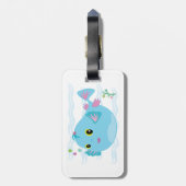 Cute Blue Tropical Fish Pink Fins Gepäckanhänger (Rückseite vertikal)