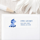 Cute Blue Unicorn Kids Address (Insitu)