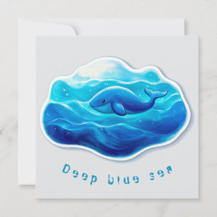 Cute Blue Whale Einladung