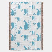 Cute Blue Whale Seamless Ocean Pattern (1) Decke (Vorderseite Vertikal)
