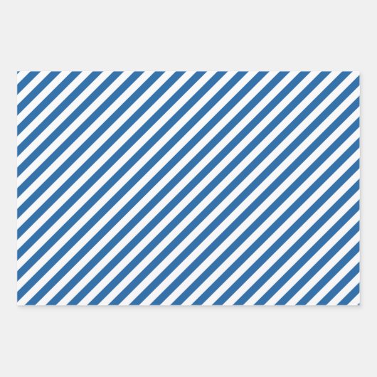 Cute blue white stripe pattern tiled geschenkpapier set (Vorderseite 3)