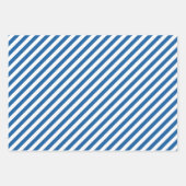 Cute blue white stripe pattern tiled geschenkpapier set (Vorderseite 2)