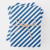 Cute blue white stripe pattern tiled geschenkpapier set (Beispiel)