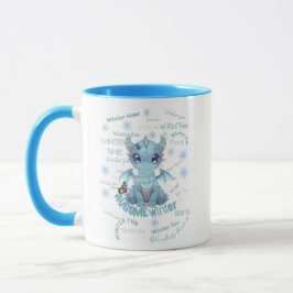 Cute Blue Winter Dragon – Magical Snowflake Tasse