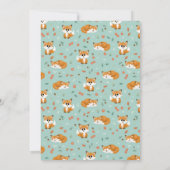 Cute Blue Woodland Fox Blue Boys Baby Shower Einladung (Rückseite)