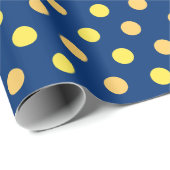 Cute Blue, Yellow & Pastel Orange Polka Dots Geschenkpapier (Rolleneckpunkt)