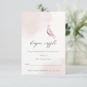 Cute Blush Butterfly Diaper Raffle Baby Shower Einladung (Stehend Vorderseite)