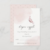 Cute Blush Butterfly Diaper Raffle Baby Shower Einladung (Vorne/Hinten)