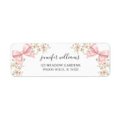 Cute Blush Pink Bow Floral Baby Girl Shower (Vorne)