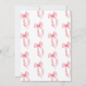 Cute Blush Pink Coquette Bow Baby Girl Shower Einladung (Rückseite)