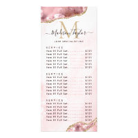 Cute Blush Pink Gold Glitter Agate Marble Monogram