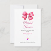 cute blush pinky bow bridal shower invitation dankeskarte (Vorderseite)