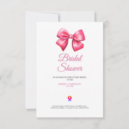 cute blush pinky bow bridal shower invitation dankeskarte