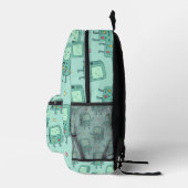 Cute BMO-Inspired Kawaii Mint Blue Backpack Bedruckter Rucksack (Rechts)
