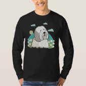 Cute Bobtail Dog on Old English Sheepdog  2 T-Shirt (Vorderseite)