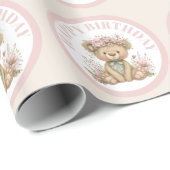 Cute Boho Animal Birthday Party Geschenkpapier (Rolleneckpunkt)