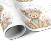Cute Boho Animal Birthday Party Geschenkpapier (Rolleneckpunkt)
