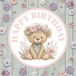Cute Boho Animal Birthday Party Runder Aufkleber