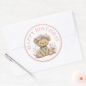 Cute Boho Animal Birthday Party Runder Aufkleber (Umschlag)