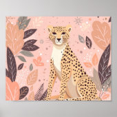 Cute Boho Cheetah Animal Safari Baby Room Wall Art Poster (Vorne)
