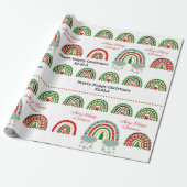 Cute Boho Christmas Rainbow Plaid Leopard Holiday Geschenkpapier (Ungerollt)