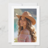 Cute Boho Cowgirl Charming Quinceañera with Einladung (Rückseite)