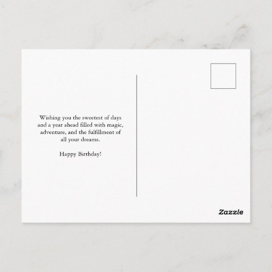 Cute Boho Fox Happy Birthday Card with Dreamcatche Postkarte (Rückseite)