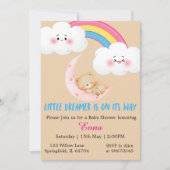 Cute Boho Little Dreamer Baby Shower Invitation  Karte (Vorderseite)