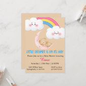 Cute Boho Little Dreamer Baby Shower Invitation  Karte (Vorderseite/Rückseite Beispiel)