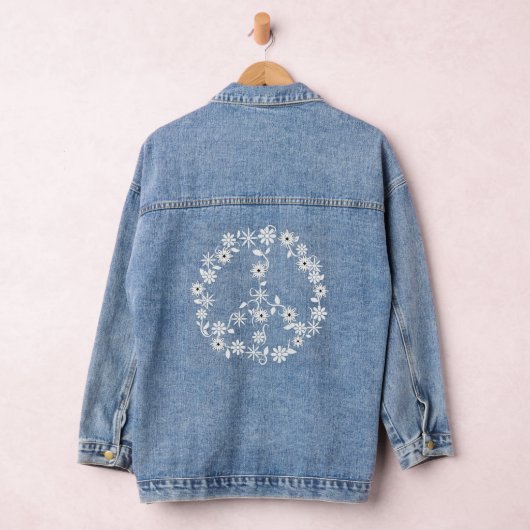 Cute Boho Pattern Peace Symbol Jeansjacke (Hangar)