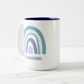 Cute Boho Rainbow Morning Coffee Mug Zweifarbige Tasse (Vorderseite Links)