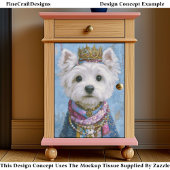 Cute Boho Royal Westie Dog, Crown EV7 Decoupage Seidenpapier
