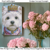 Cute Boho Royal Westie Dog, Crown EV7 Decoupage Seidenpapier