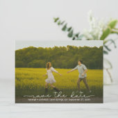 Cute Boho Script Modern Save The Date Card (Stehend Vorderseite)