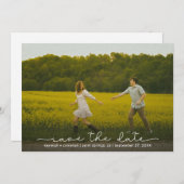 Cute Boho Script Modern Save The Date Card (Vorne/Hinten)