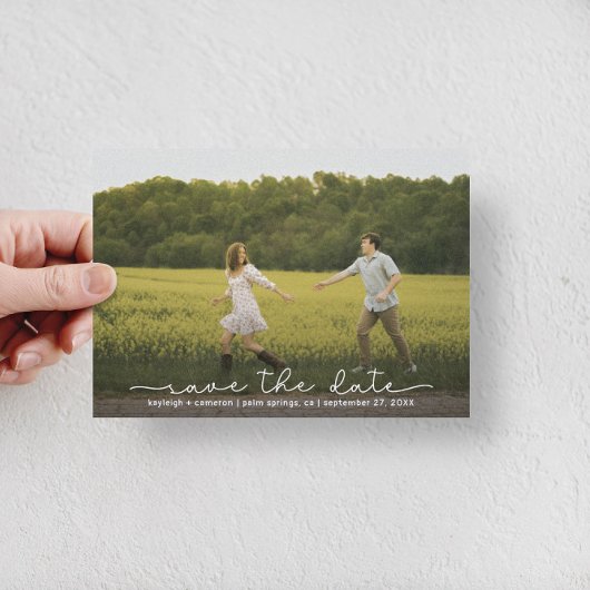 Cute Boho Script Modern Save The Date Card