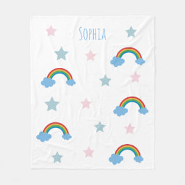 Cute Boho Whimsical Rainbow Girls Fleecedecke