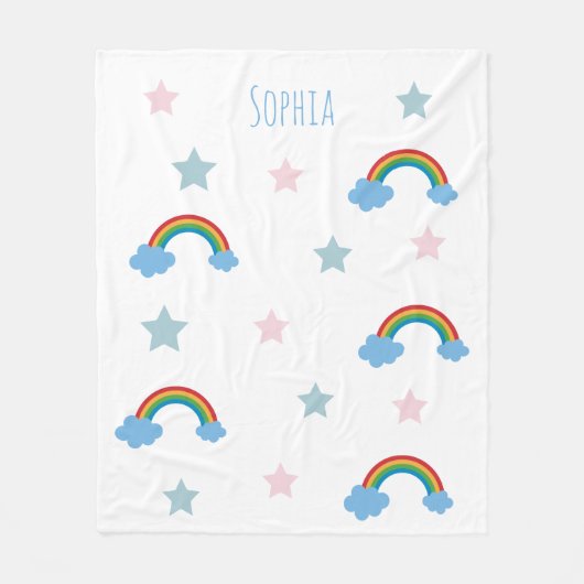 Cute Boho Whimsical Rainbow Girls Fleecedecke (Vorderseite)