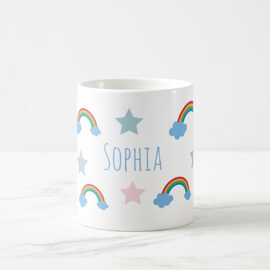 Cute Boho Whimsical Rainbow Girls  Kaffeetasse (Mittel)