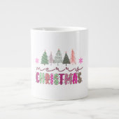 Cute Boho Xmas Tree Sublimation Design Jumbo-Tasse (Vorderseite)